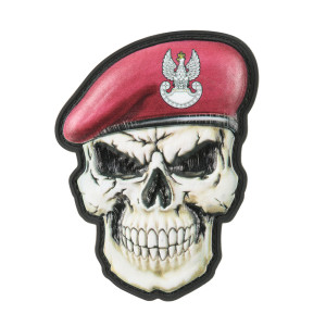 M-Tac - Naszywka Czaszka w Berecie - PVC - 3D - Czerwony - 5900