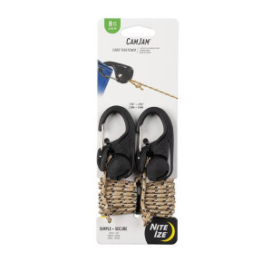Nite Ize - Klamra biwakowa CamJam® Cord Tightener - 2 sztuki + 2,4 m linki - NCJ-25-2R3