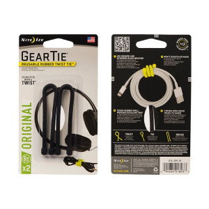 Nite Ize - Elastyczny trok Gear Tie 6'' - Czarny - 2Pack - GT6-2PK-01