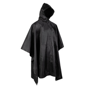Mil-Tec - Ponczo przeciwdeszczowe Basic - Ripstop - Czarny - 10628002