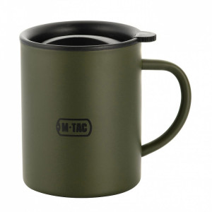 M-Tac - Kubek termiczny z pokrywą - 400 ml - Oliwkowy - H0180008