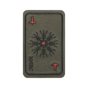M-Tac - Naszywka haftowana Karta Hełm Grozy - Ranger Green - 51392023