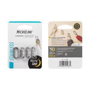 Nite Ize - Karabinek MicroLink - Stalowy - Srebrny - 4 sztuki - KL-11-4R3