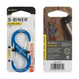Nite Ize - Karabinek S-Biner® SlideLock® Aluminum #3 - Niebieski - LSBA3-03-R6