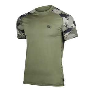 Rough Radical - Koszulka termoaktywna Furious Army - Krótki rękaw - Khaki / Moro