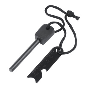 Fosco - Krzesiwo magnezowe Magnesium Fire Starter - Czarne - 429746