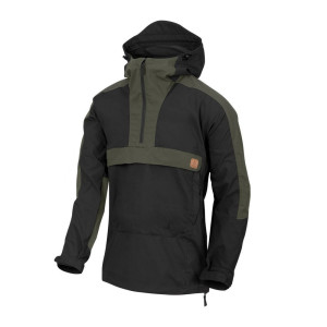 Helikon - Kurtka softshellowa Anorak Woodsman - DuraCanvas - Czarny/Taiga Green - KU-WDN-DC-0109A