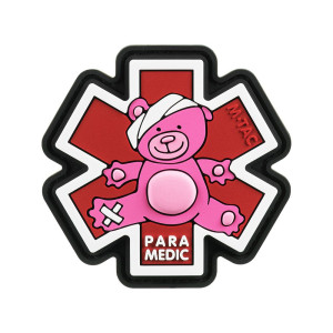 M-Tac - Naszywka Paramedic Miś - PVC 3D - Biały/Czerwony - 51348343