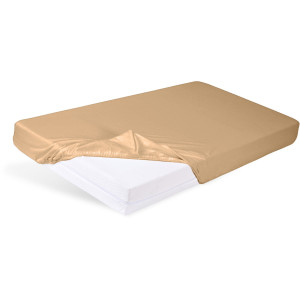 prześcieradło jersey z gumką 60x120 beżowe premium