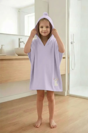Wrzos Ręcznik Ponczo dla Dzieci 60x120 KRÓLICZEK