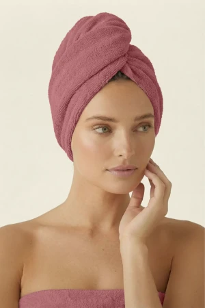 Pudrowy Bawełniany Turban Ręcznik Do Włosów SPA