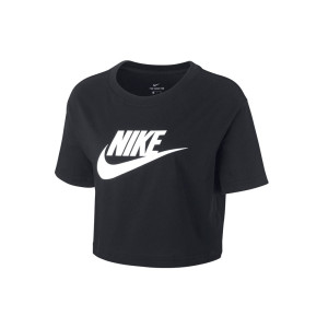 Nike T-Shirt Crop Logo Nero Donna M