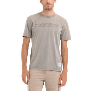 Replay T-Shirt Logo Parlato Grigio Uomo M
