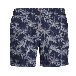 Zeybra Costume Boxer Palme Blu Uomo 46