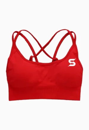 Sporty Classic Sports Bra - Red , L