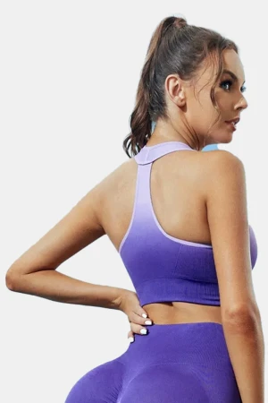 Sporty Gradient Sports Bra - Ambient Purple , S