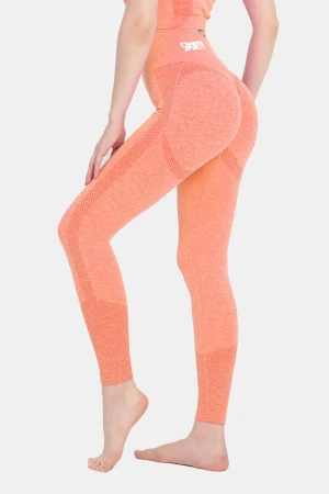 Sporty Seamless Comfort Tights - Peach Orange , M