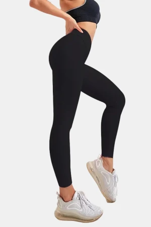 Sporty Scrunchie Fit Tights - Black , S