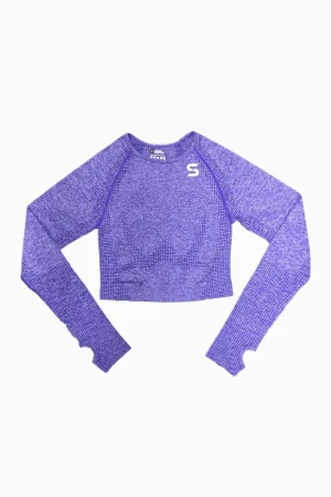 Sporty Elly Longsleeve Cropped - Dark Purple , M