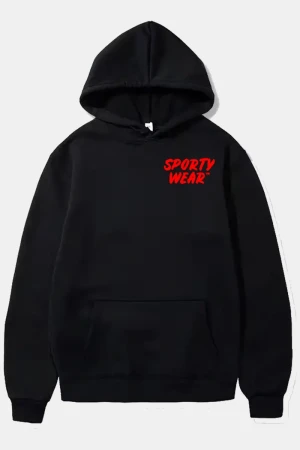 Sporty Simple Classic Hoodie - Black , XL