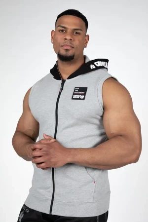 Gorilla Wear Milwaukee S/L Zipped Hoodie - Gray Melange , S