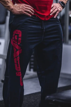 Gasp Vintage Sweatpants - Svart/Rød Treningsbukse - Sort & Rød , S
