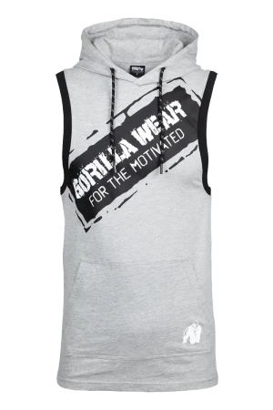 Gorilla Wear Loretto Hooded Tank Top - M , Grey Melange