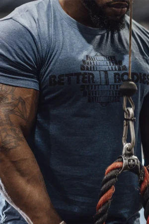 Better Bodies Recruit Tee - Sky Blue Melange - S