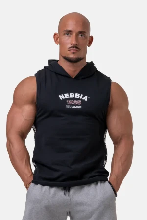 Nebbia Tank-Top With Hoodie - Black - M