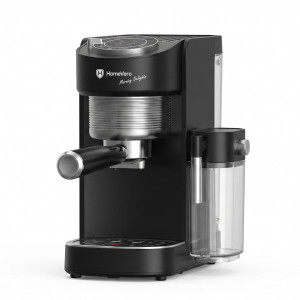 HomeVero Καφετιέρα Espresso με Αφρογαλιέρα για Αλεσμένο Καφέ & Κάψουλες, 20 bar, 1450W, HV-CMF1400