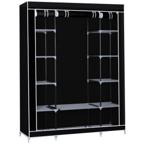 Φορητή υφασμάτινη ντουλάπα Herzberg HG-8009-BLK Μαύρη