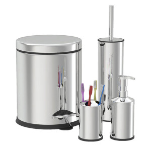 Zilan Σετ αξεσουάρ μπάνιου 4 τμχ inox ZLN4605