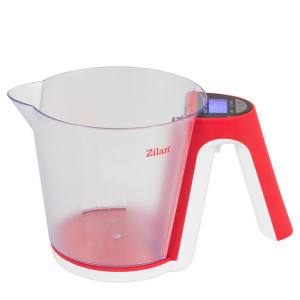 Zilan Ψηφιακή μεζούρα με ζυγαριά κόκκινη 1,2L ZLN7788-RED