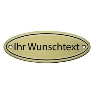 Messing-Türschild mit Gravur F2 (115x45mm)