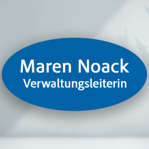Namensschild Kunststoff Oval 60x40mm