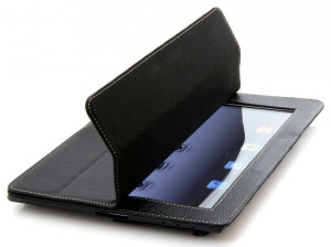 StilGut - Couverture Case V2 aus Leder für iPad 2 Schwarz