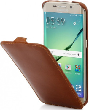 StilGut - Handyhülle für Galaxy S6 edge "UltraSlim" aus Leder Weiß