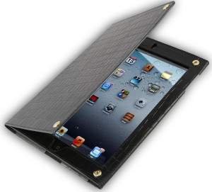 StilGut - Ledertasche "Croco" für iPad 2 aus Leder Schwarz