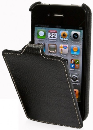 StilGut - UltraSlim Case für iPhone 4 and iPhone 4s aus Leder Croco Weiß