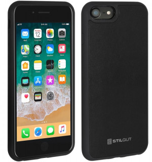 StilGut - iPhone SE 3 Case mit Lederrückseite Magenta