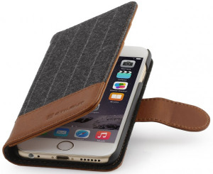 StilGut - iPhone 6s Plus Hülle "Talis" Fashion Series mit Leder Storm Grey