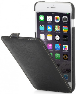 StilGut - Handyhülle für iPhone 6s Plus „UltraSlim“ aus Leder Schwarz Nappa
