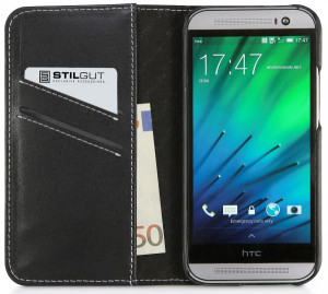 StilGut - Handyhülle für HTC One M8 / M8s "Talis" Weiß Nappa