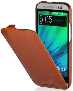 StilGut - UltraSlim Case für HTC One M8 / M8s aus Leder Cognac