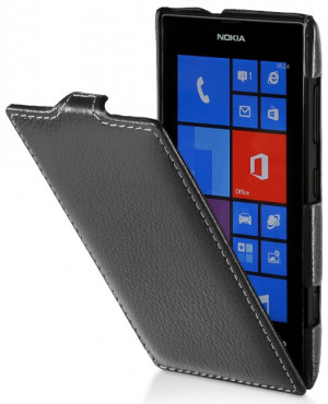 StilGut - UltraSlim Case für Nokia Lumia 520 aus Leder Schwarz