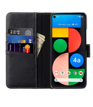 StilGut - Google Pixel 4a 5G Flip Cover Talis mit Kartenfach Schwarz