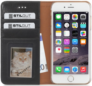 StilGut - Handyhülle für iPhone 6 Plus Italian Series Talis aus Leder Dunkelblau