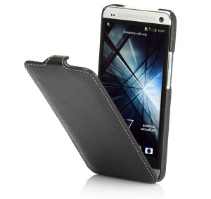 StilGut - UltraSlim Case für HTC One aus Leder Schwarz
