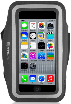 StilGut - Sportarmband für iPhone SE/5/5s/5c/4/4s und Galaxy S4/S3 mini Silber