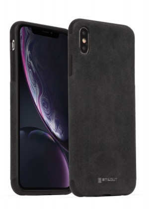 StilGut - iPhone XS Max Cover Alcantara Navyblau